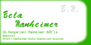 bela manheimer business card